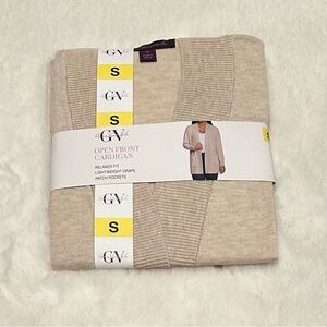 Gloria Vanderbilt Womens Open Front Cream, Cardigan Relaxed Fit Pockets  …
